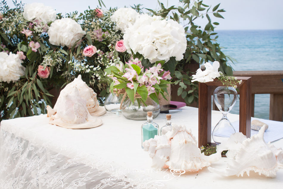 Mesa ceremonia boda El Toyo